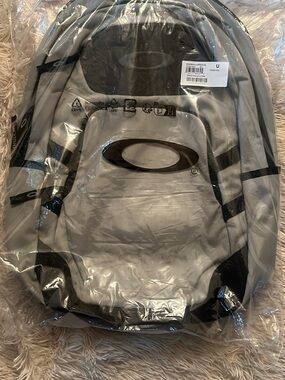 Oakley Gray and Black Logo Backpack for Men